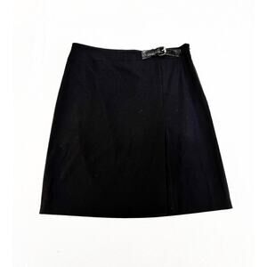 Michael Kors Black Pencil Skirt Belted Waist Accent Size 8